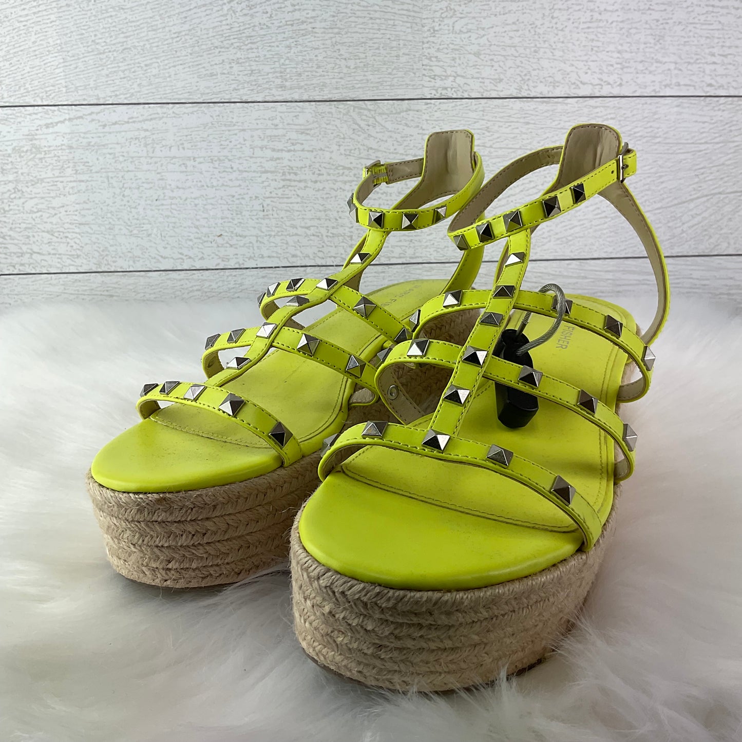 Sandals Heels Wedge By Marc Fisher In Yellow, Size: 9