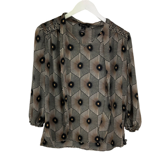 Black & Gold Top Long Sleeve By Design, Size S