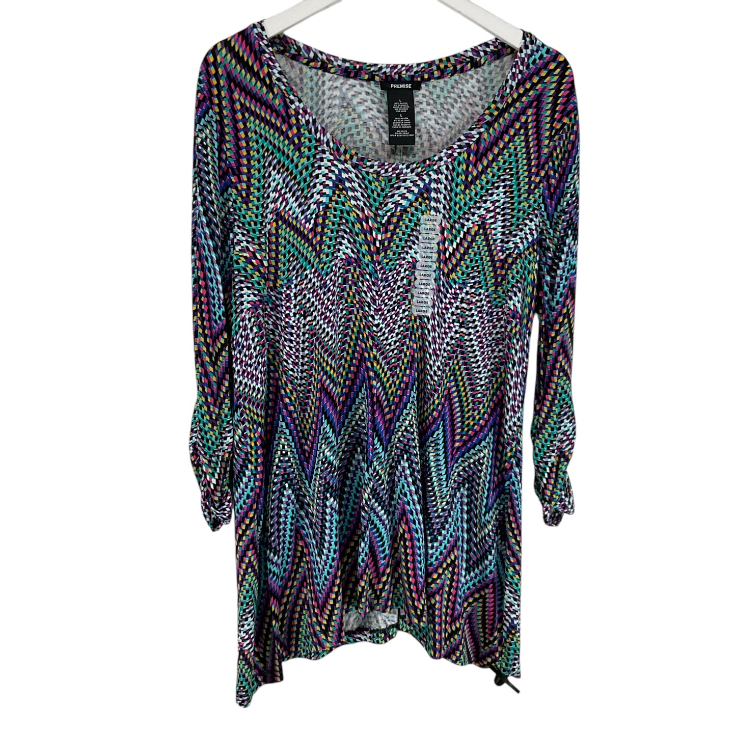 Top Long Sleeve By Premise In Multi-colored, Size: L