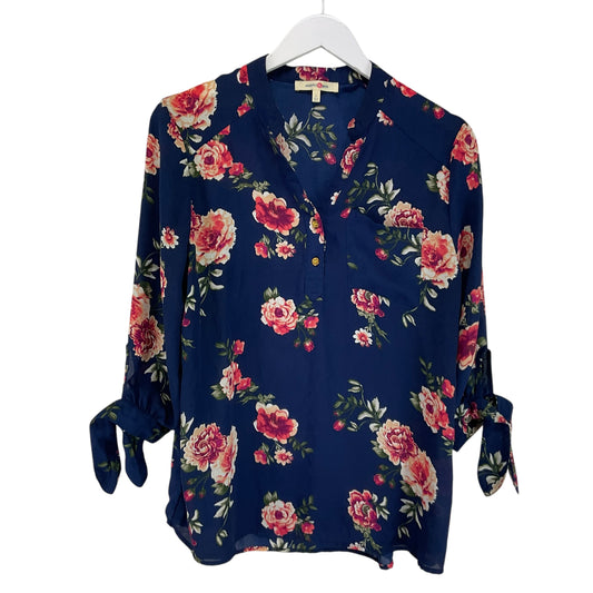 Top Long Sleeve By Wishful Park In Navy, Size: L