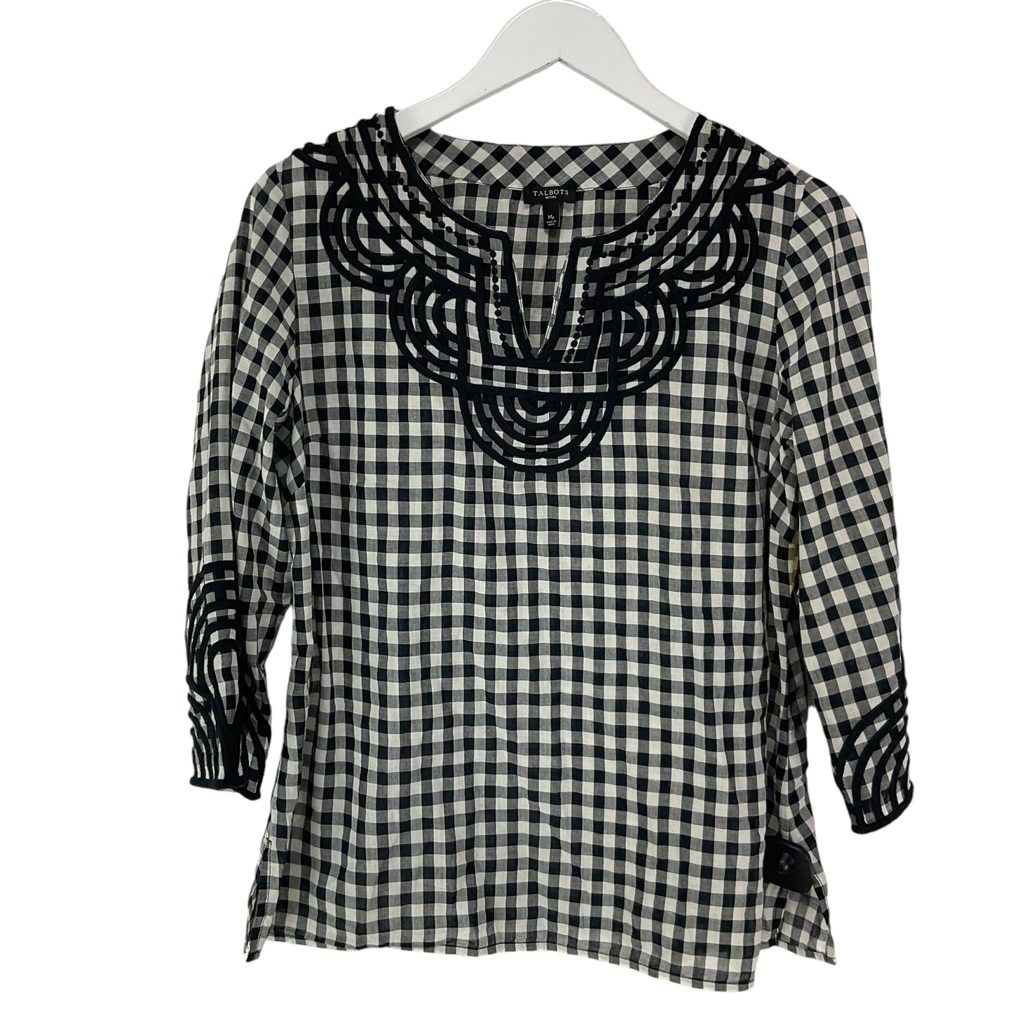 Top Long Sleeve By Talbots In Black & White, Size: Mp