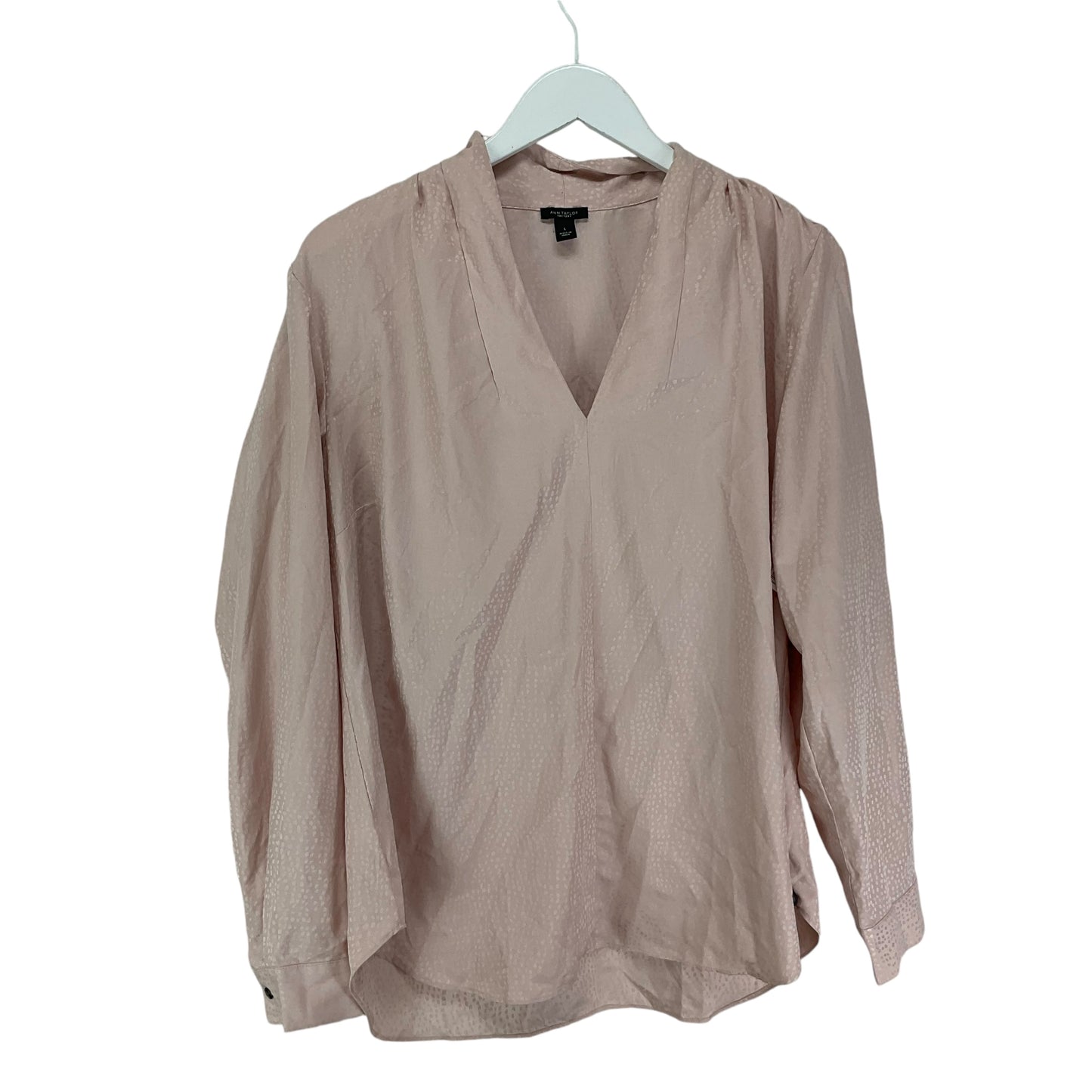 Top Long Sleeve By Ann Taylor In Pink, Size: L