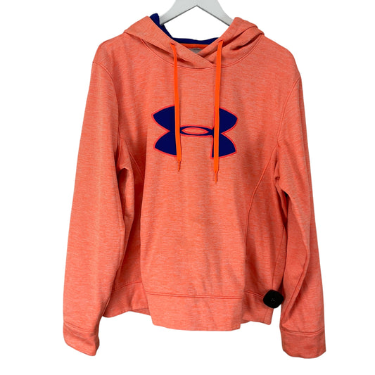 Sweatshirt Hoodie By Under Armour In Orange, Size: Osfm