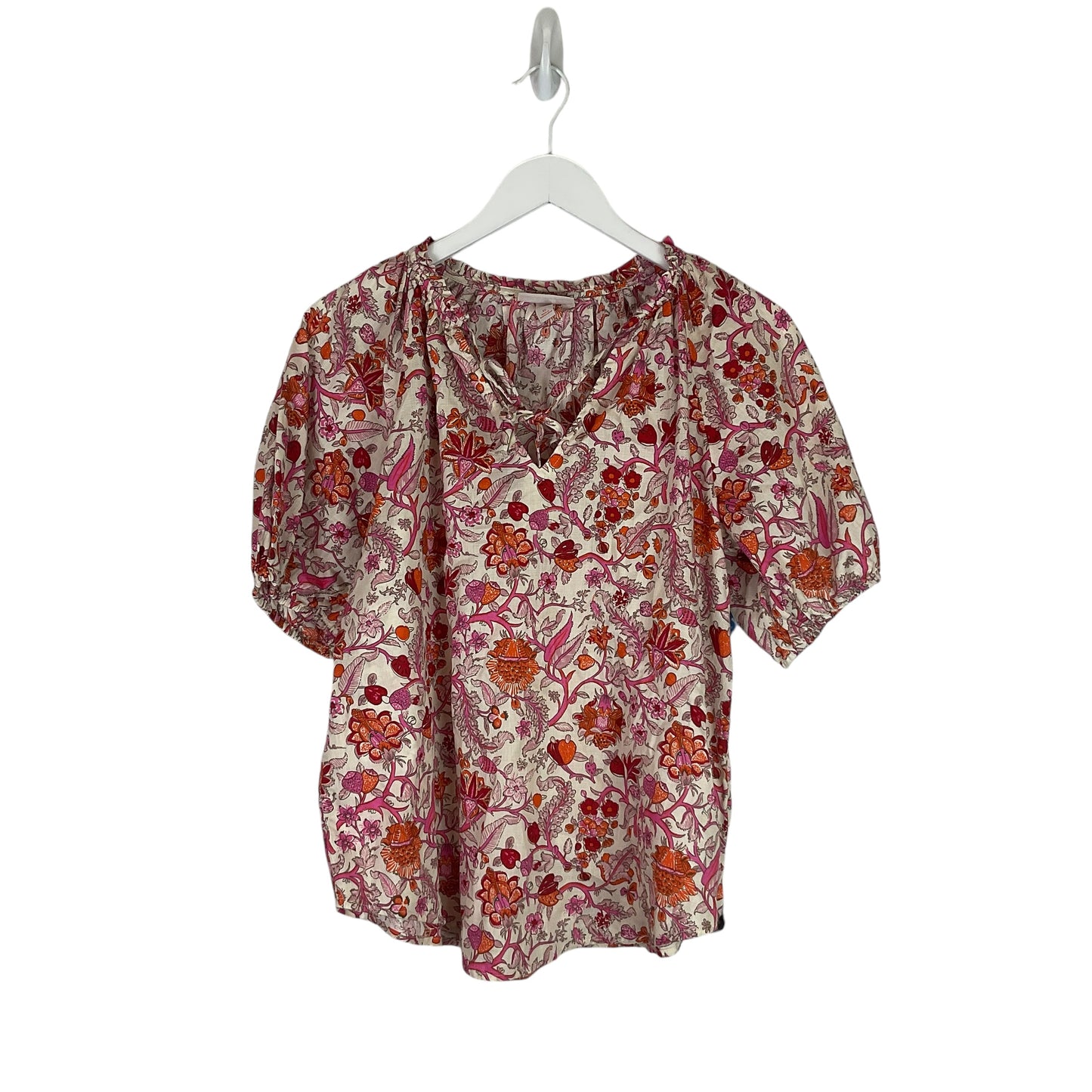 Top Short Sleeve By Knox Rose In Orange & Pink, Size: Xs