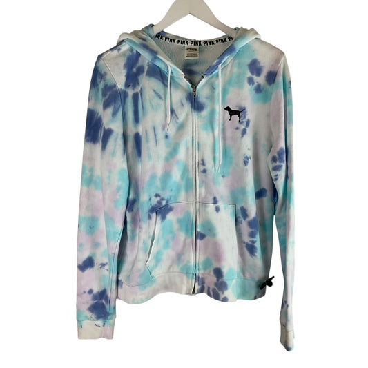 Jacket Windbreaker By Pink In Blue, Size: L