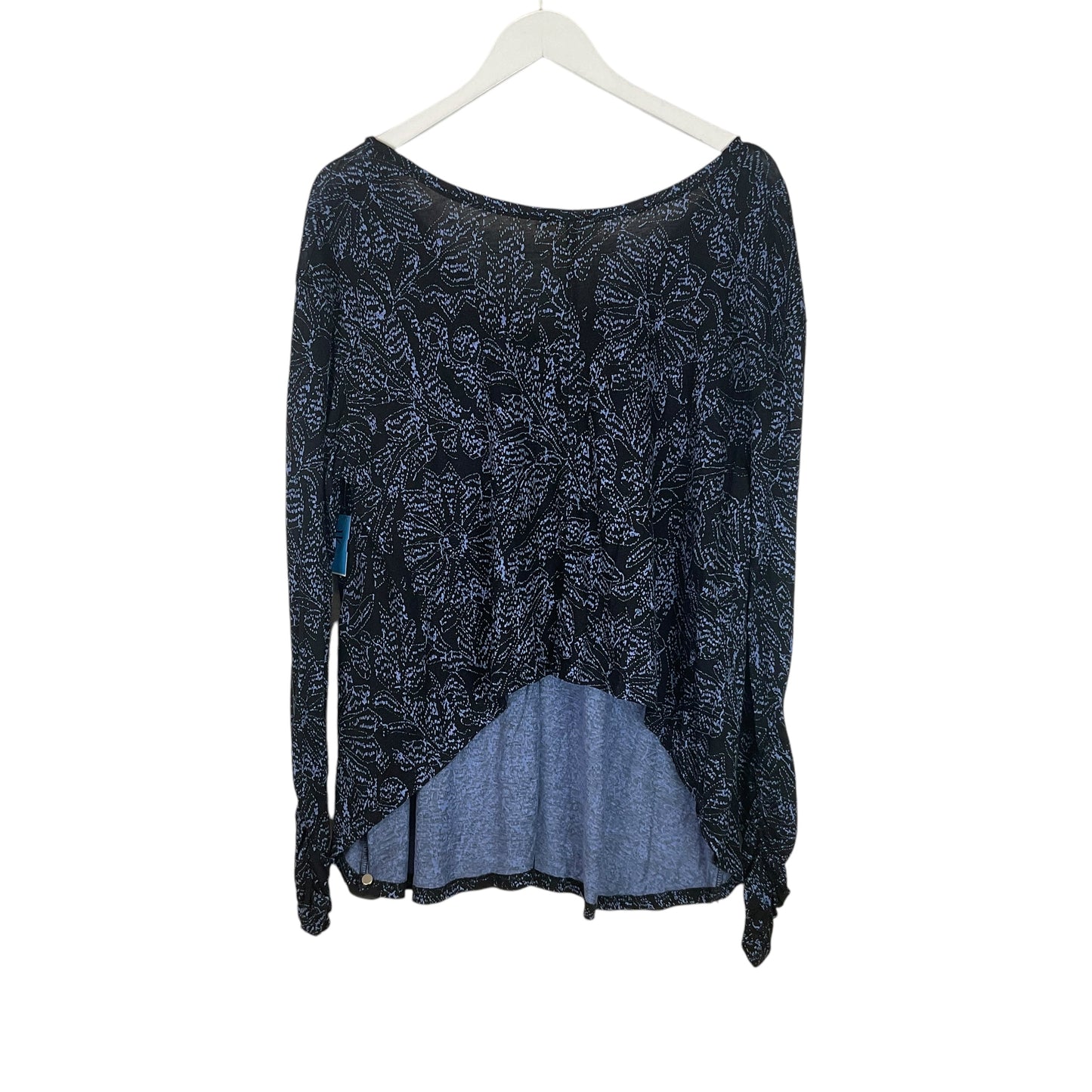 Top Long Sleeve By Free People In Black & Blue, Size: L