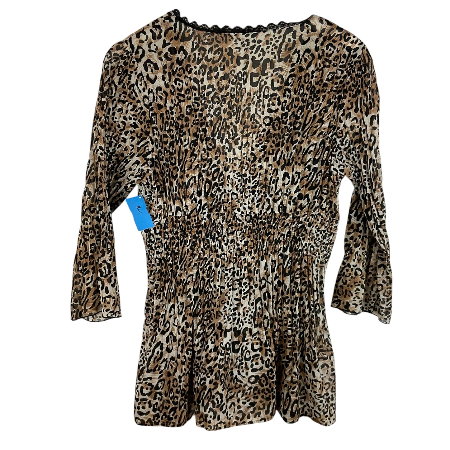 Top Long Sleeve By Kim Rogers In Animal Print, Size: M