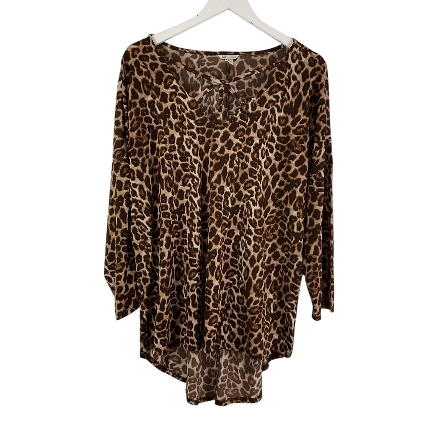 Top Long Sleeve By Cato In Animal Print, Size: Xl