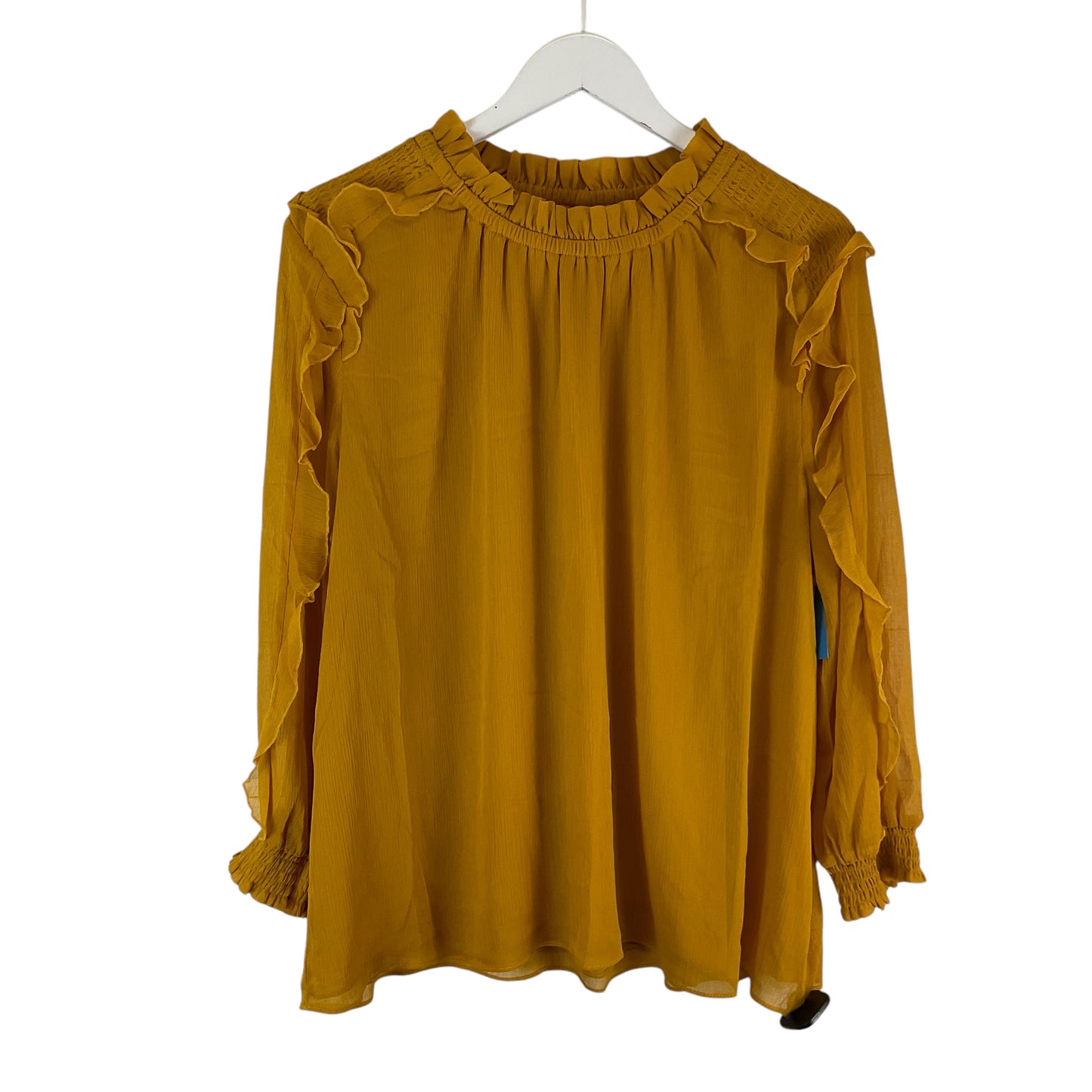 Top Long Sleeve By Cato In Yellow, Size: Xl