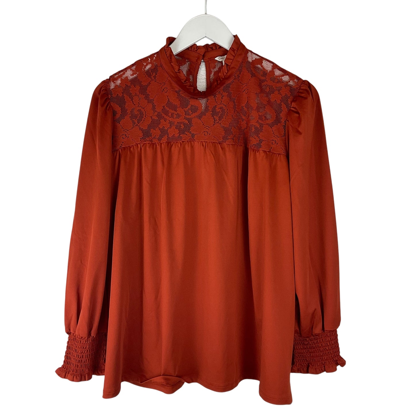 Top Long Sleeve By Cato In Orange, Size: L