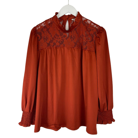 Top Long Sleeve By Cato In Orange, Size: L