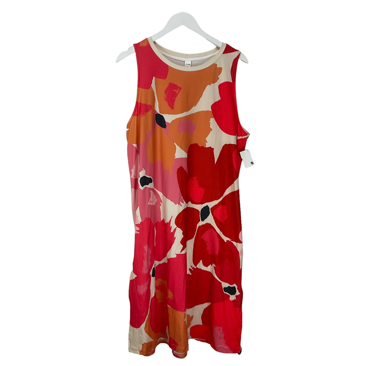 Dress Casual Midi By Clothes Mentor In Orange & Red, Size: Xl