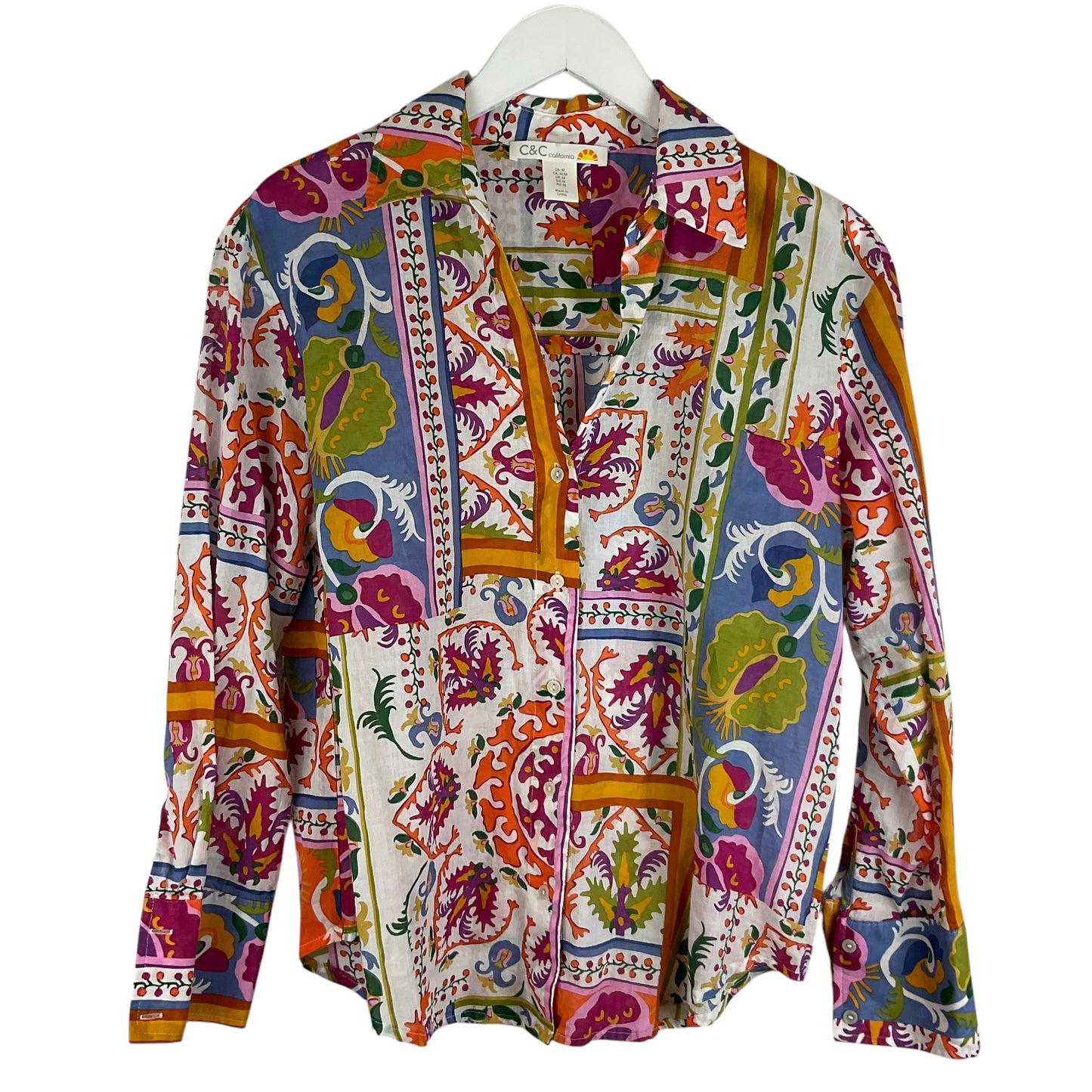 Top Long Sleeve By C And C In Multi-colored, Size: M