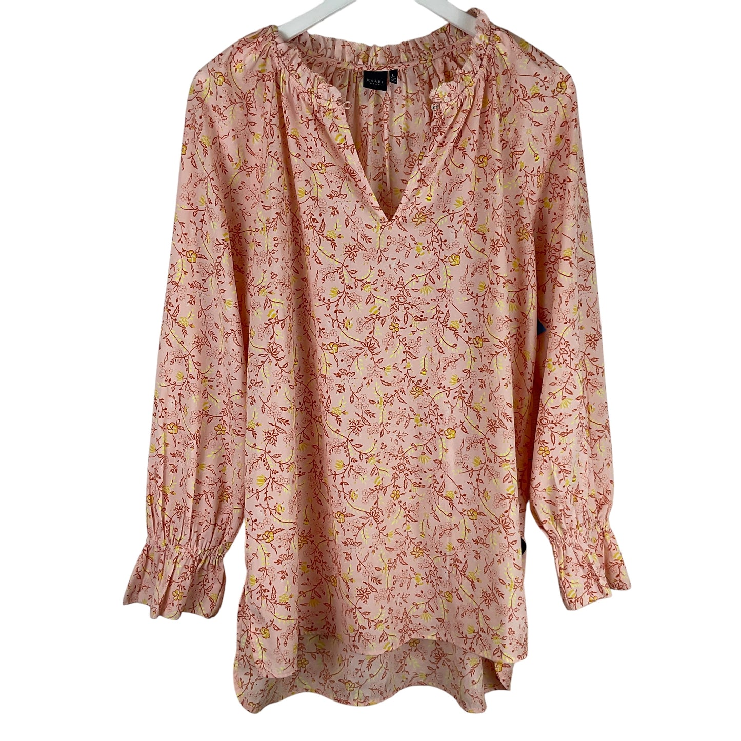 Top Long Sleeve By Kaari Blue In Pink, Size: L