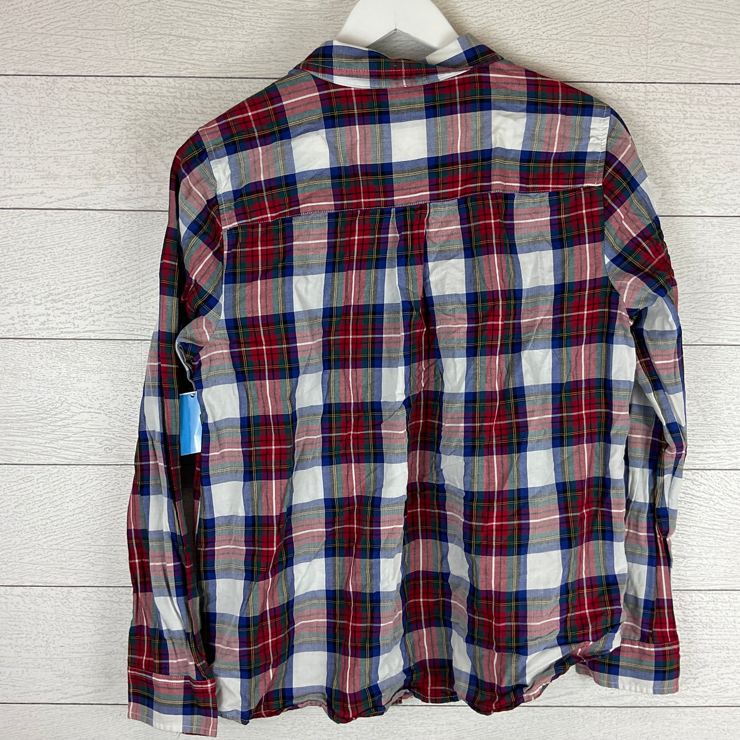 Top Long Sleeve By Charter Club In Plaid Pattern, Size: L