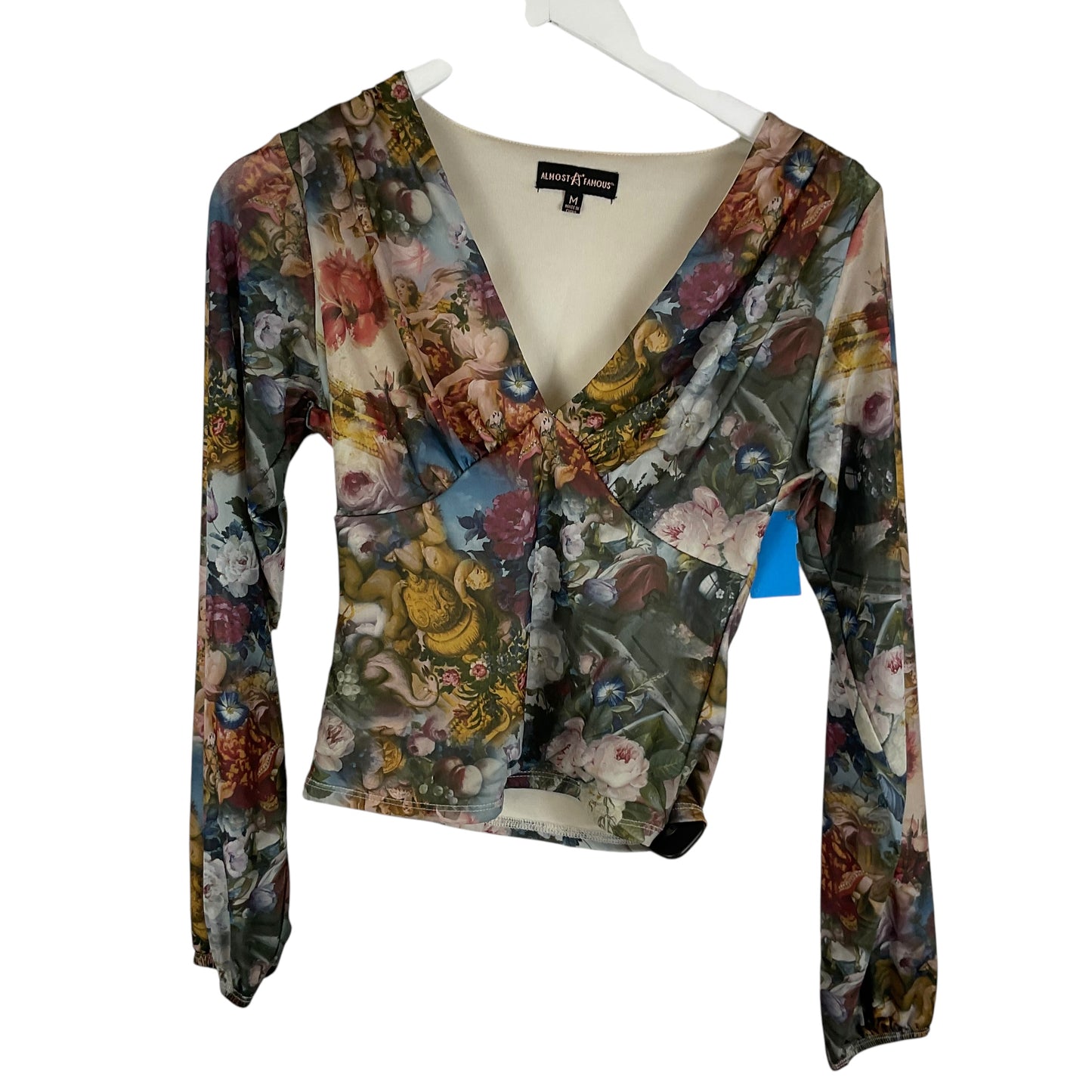 Top Long Sleeve By Almost Famous In Multi-colored, Size: M