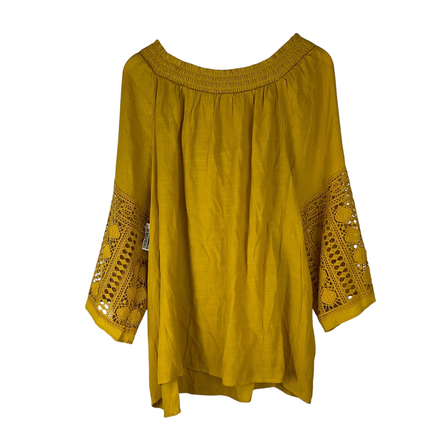 Top Long Sleeve By Cato In Yellow, Size: 22