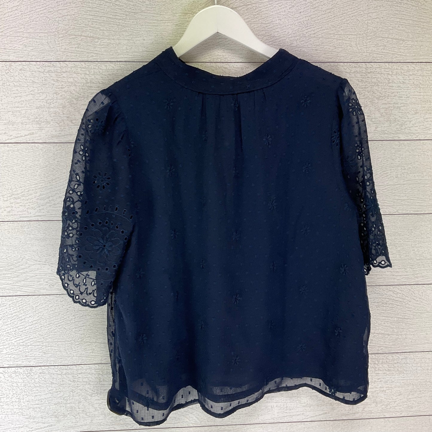 Navy Top Short Sleeve Loft, Size M