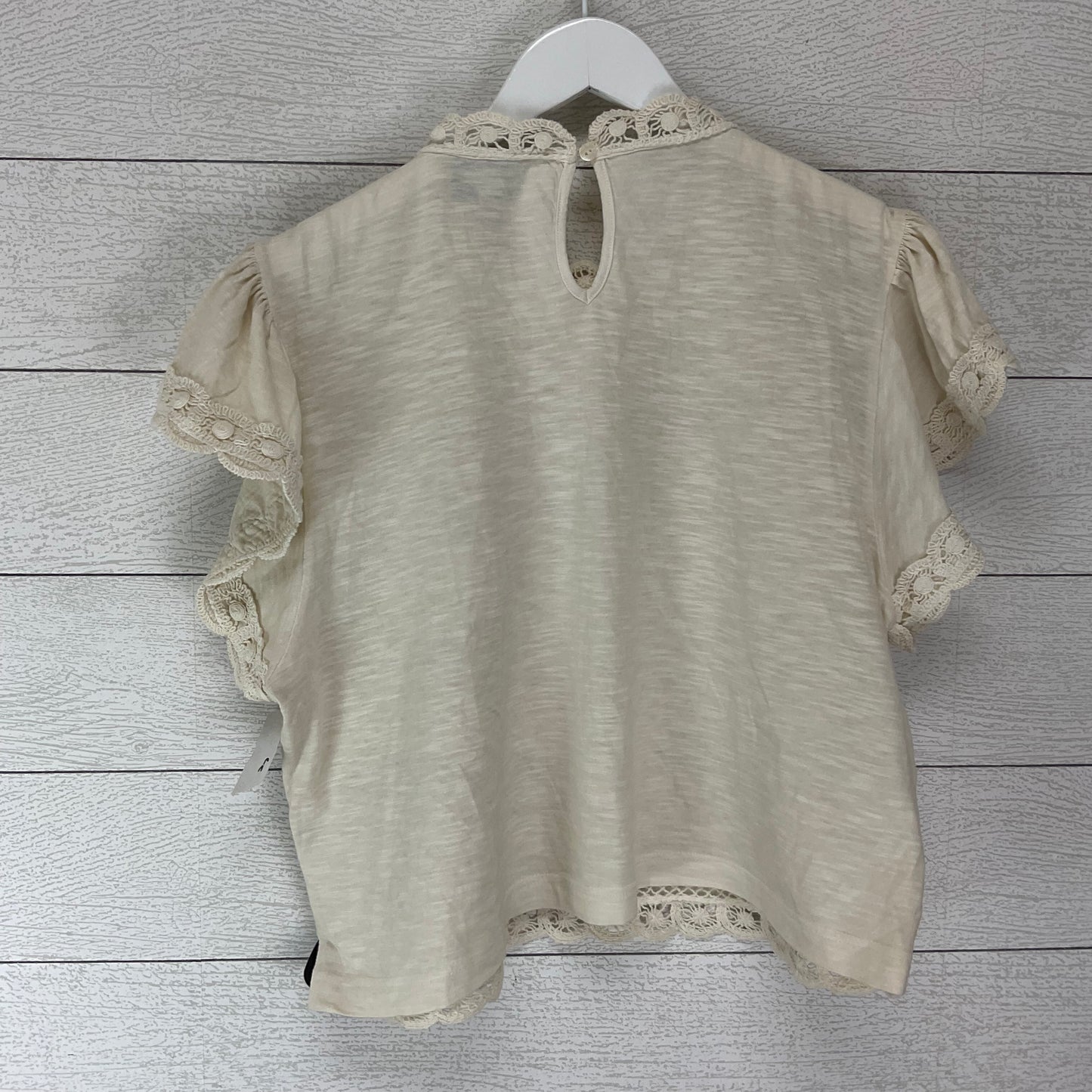 Cream Top Short Sleeve Clothes Mentor, Size Xl