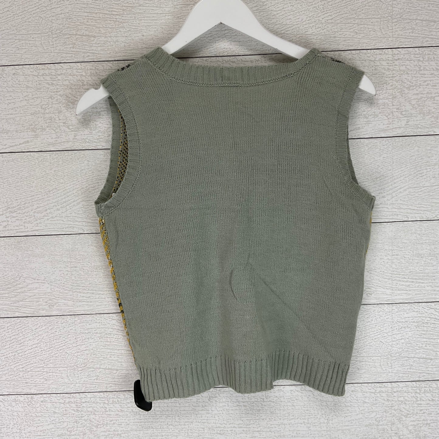 Top Sleeveless By Belle Du Jour In Green & Yellow, Size: M