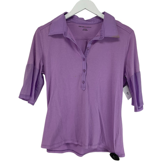 Top Short Sleeve By New York And Co In Purple, Size: L