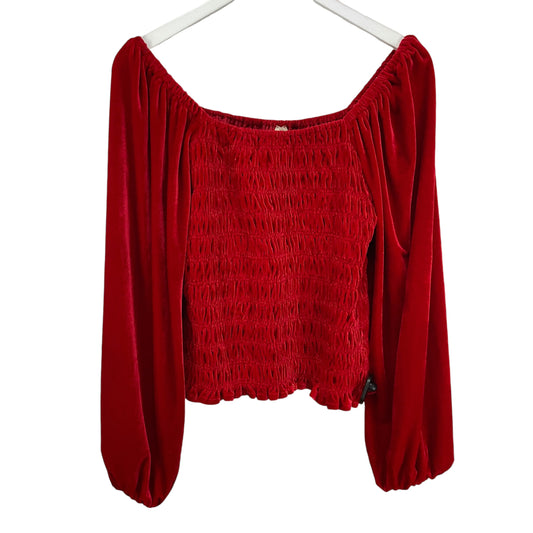 Top Long Sleeve By Jodifl In Red, Size: M