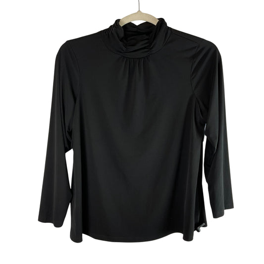 Top Long Sleeve Basic By Susan Graver In Black, Size: 1x