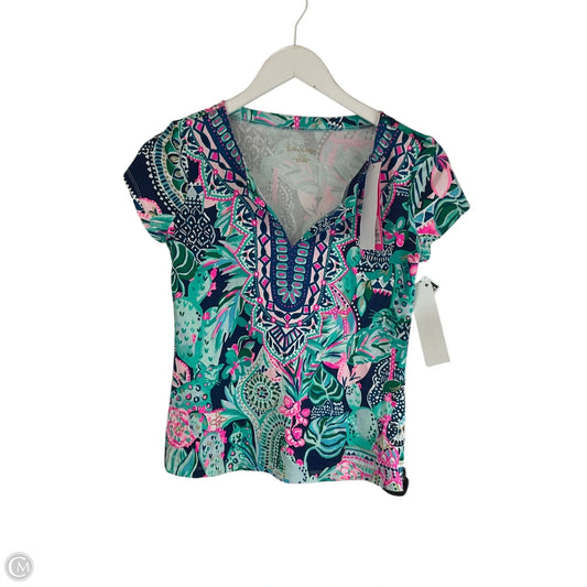 Top Short Sleeve Designer By Lilly Pulitzer In Blue, Size: Xxs
