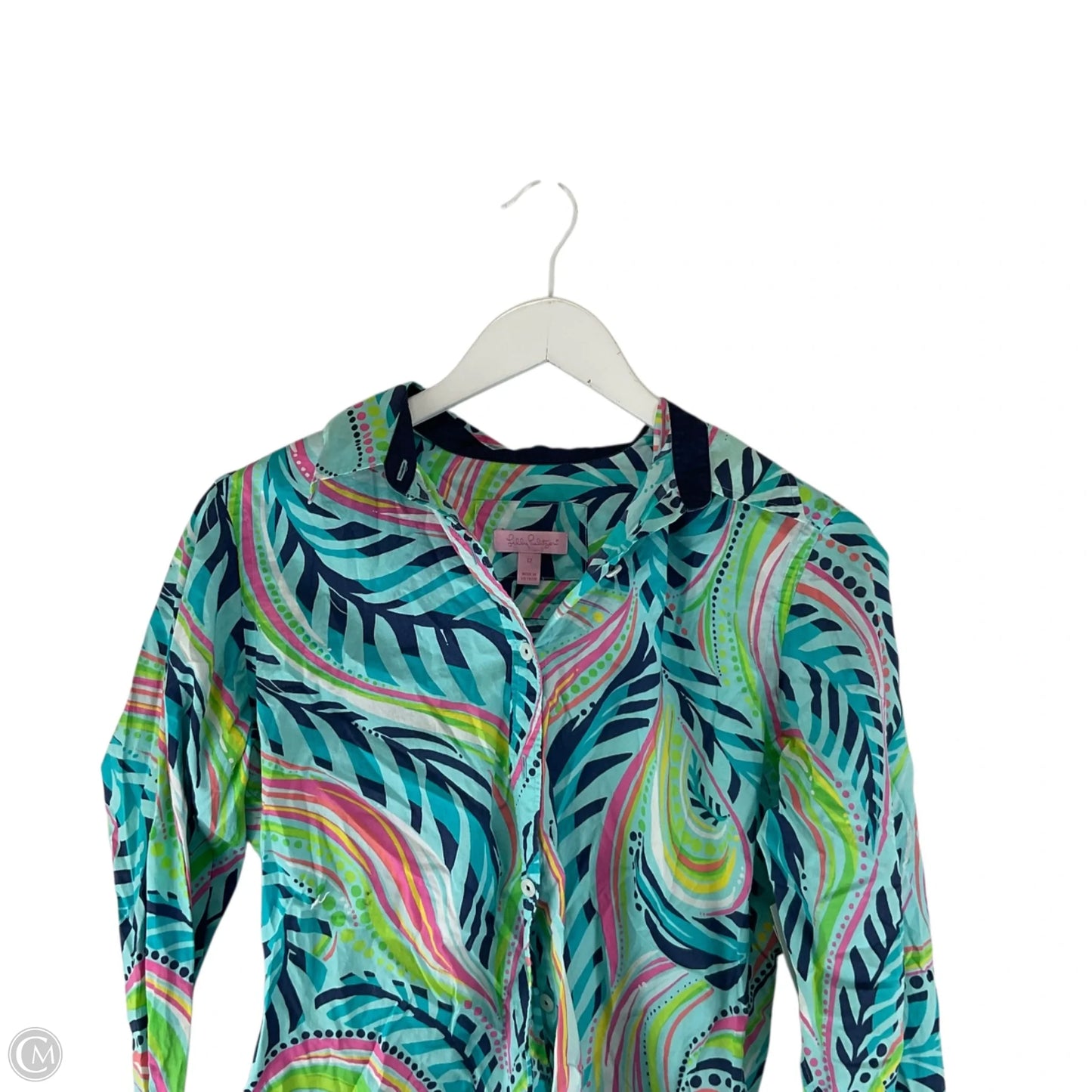 Top Long Sleeve Designer By Lilly Pulitzer In Blue, Size: 12