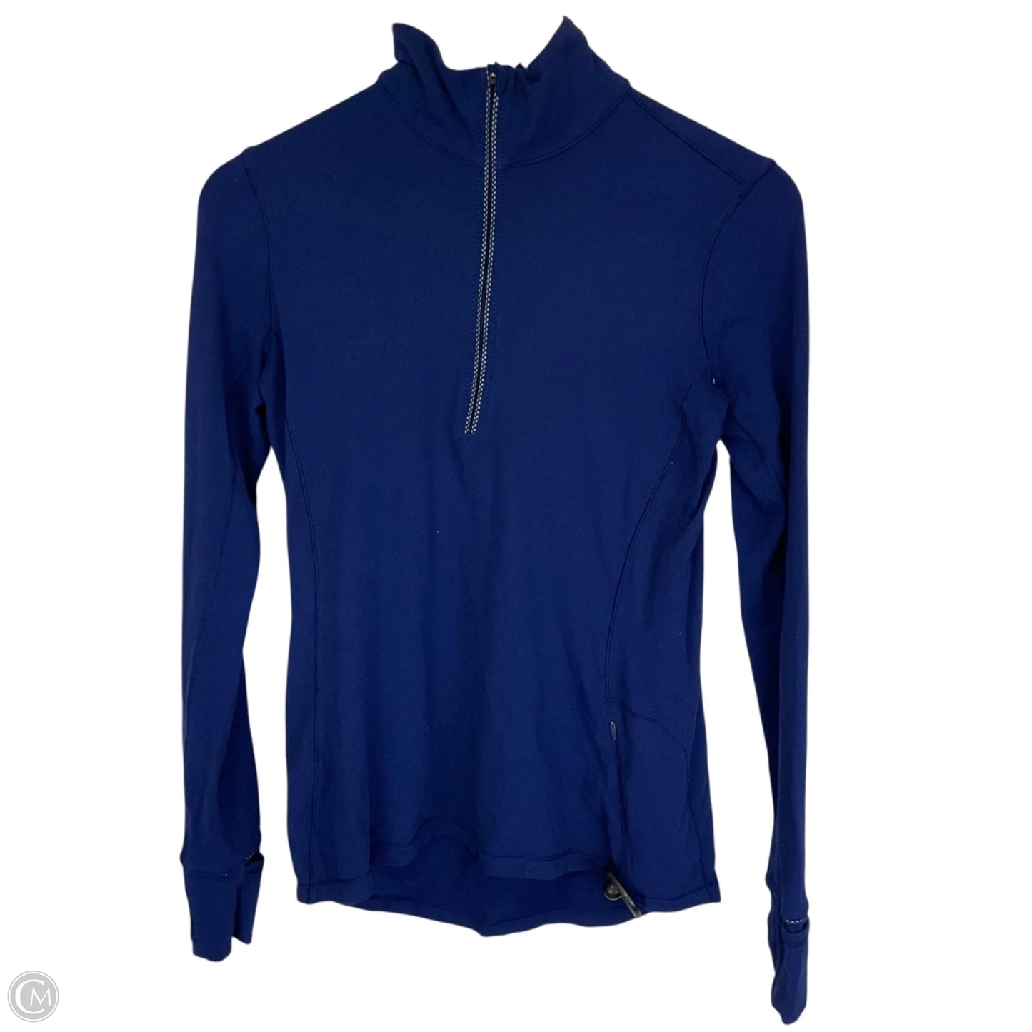Athletic Top Long Sleeve Collar By Lululemon In Blue, Size: 6