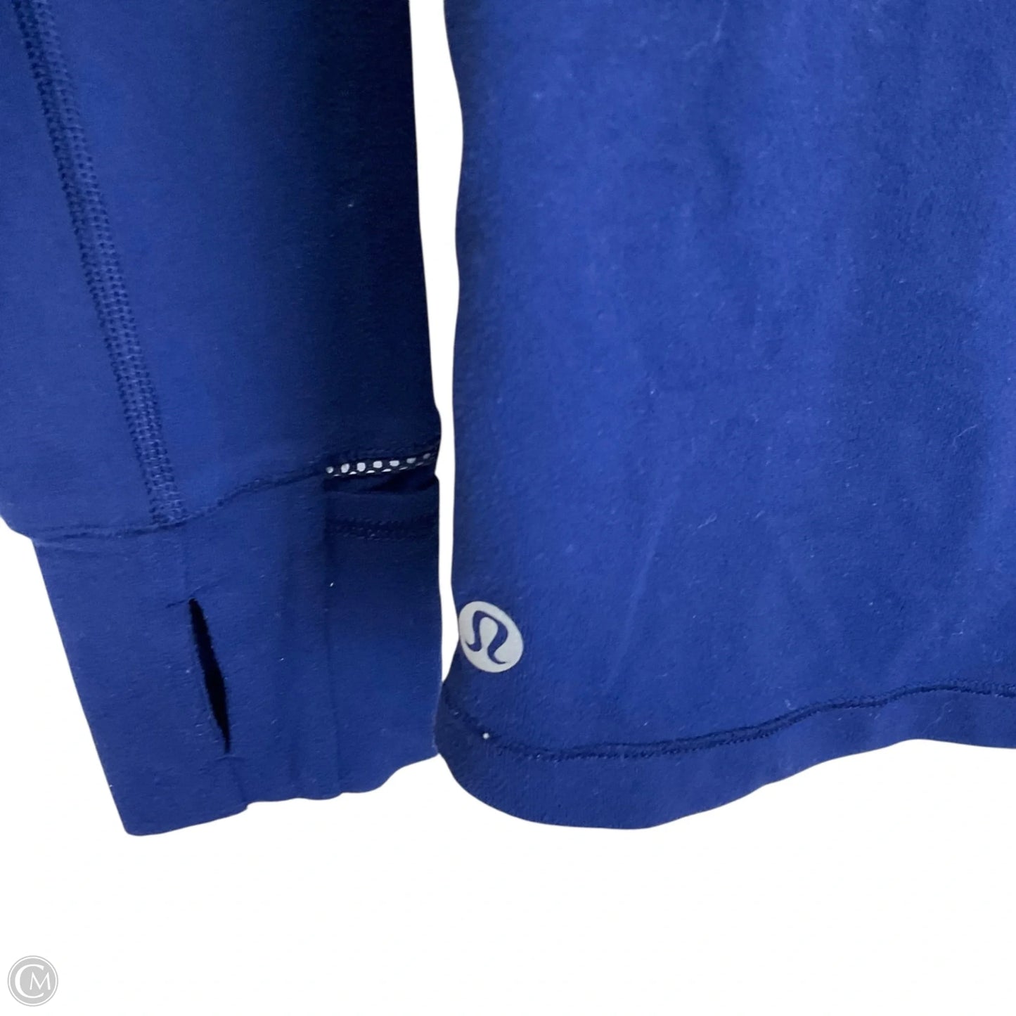 Athletic Top Long Sleeve Collar By Lululemon In Blue, Size: 6