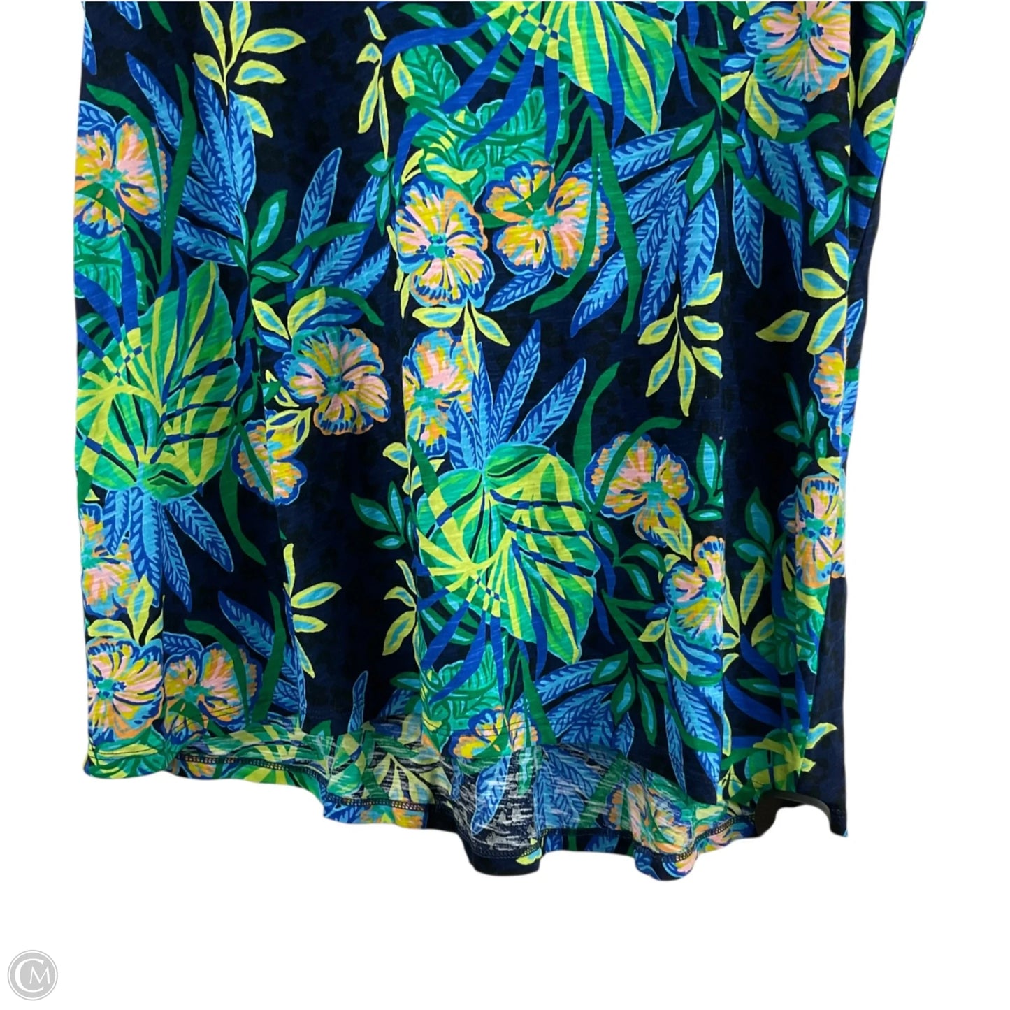 Top Short Sleeve Designer By Lilly Pulitzer In Navy, Size: L