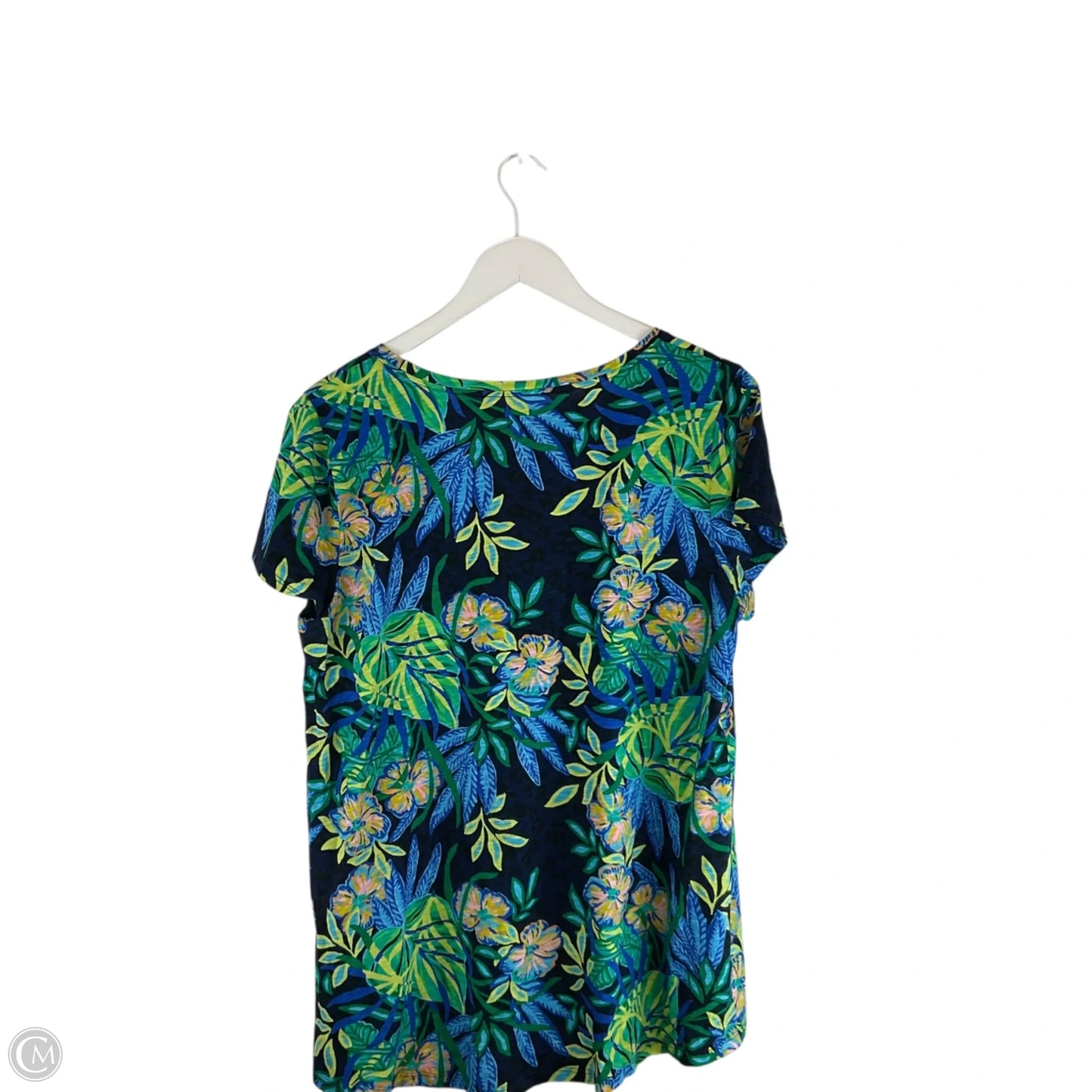 Top Short Sleeve Designer By Lilly Pulitzer In Navy, Size: L