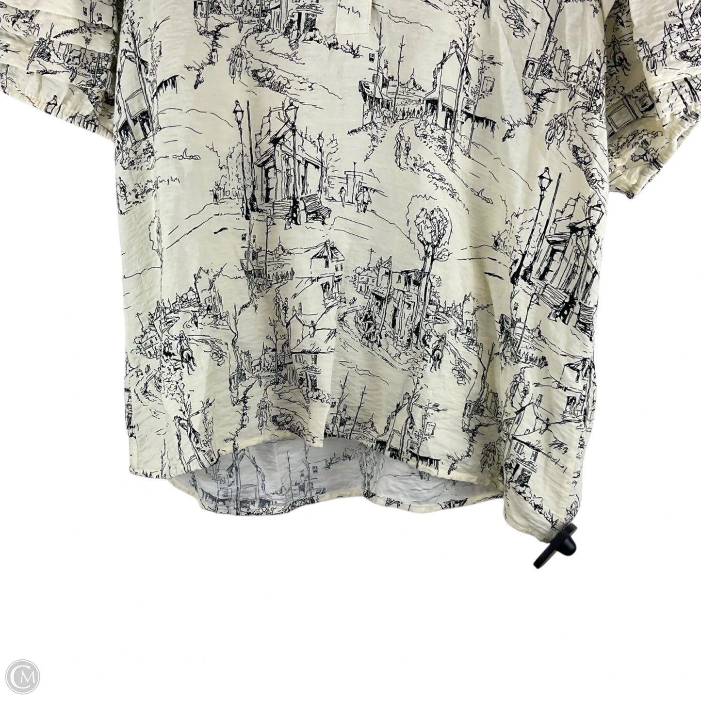 Top Short Sleeve By Entro In Black & Cream, Size: M