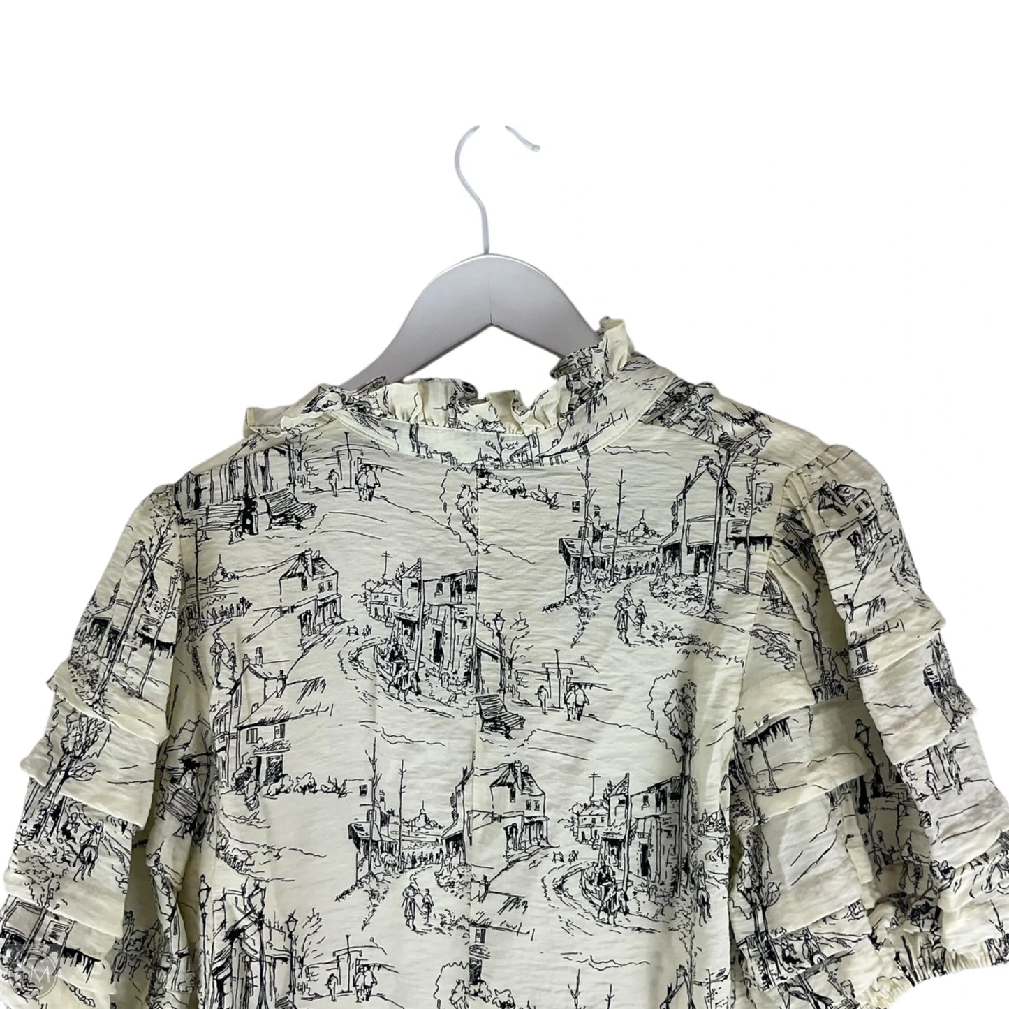 Top Short Sleeve By Entro In Black & Cream, Size: M