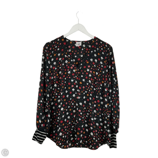 Top Long Sleeve By Cabi In Floral Print, Size: M