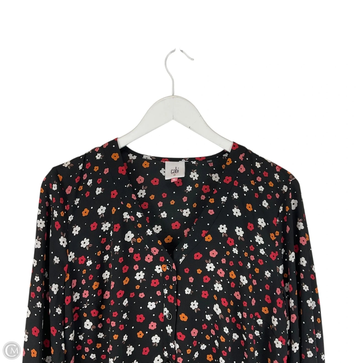 Top Long Sleeve By Cabi In Floral Print, Size: M