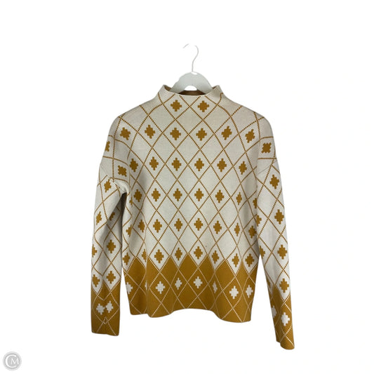 Sweater By Rachel Zoe In White & Yellow, Size: S