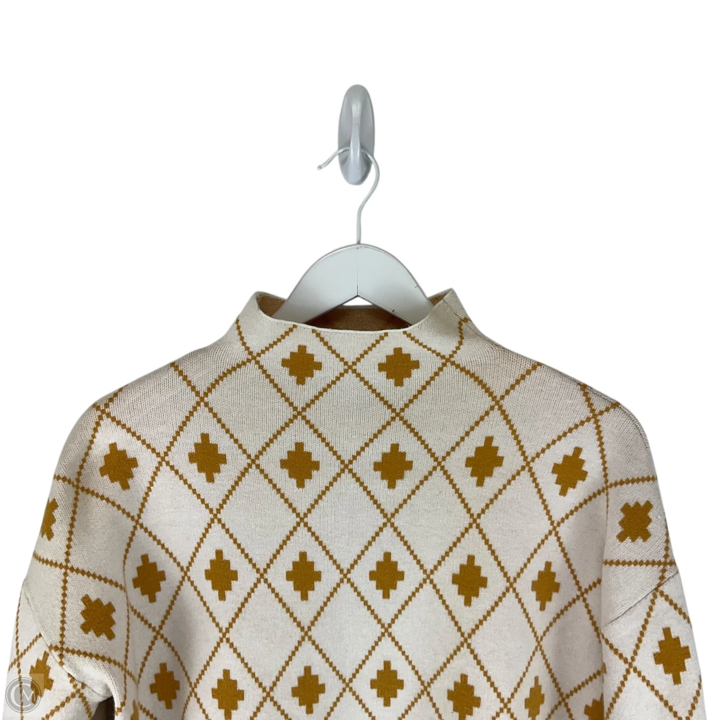 Sweater By Rachel Zoe In White & Yellow, Size: S