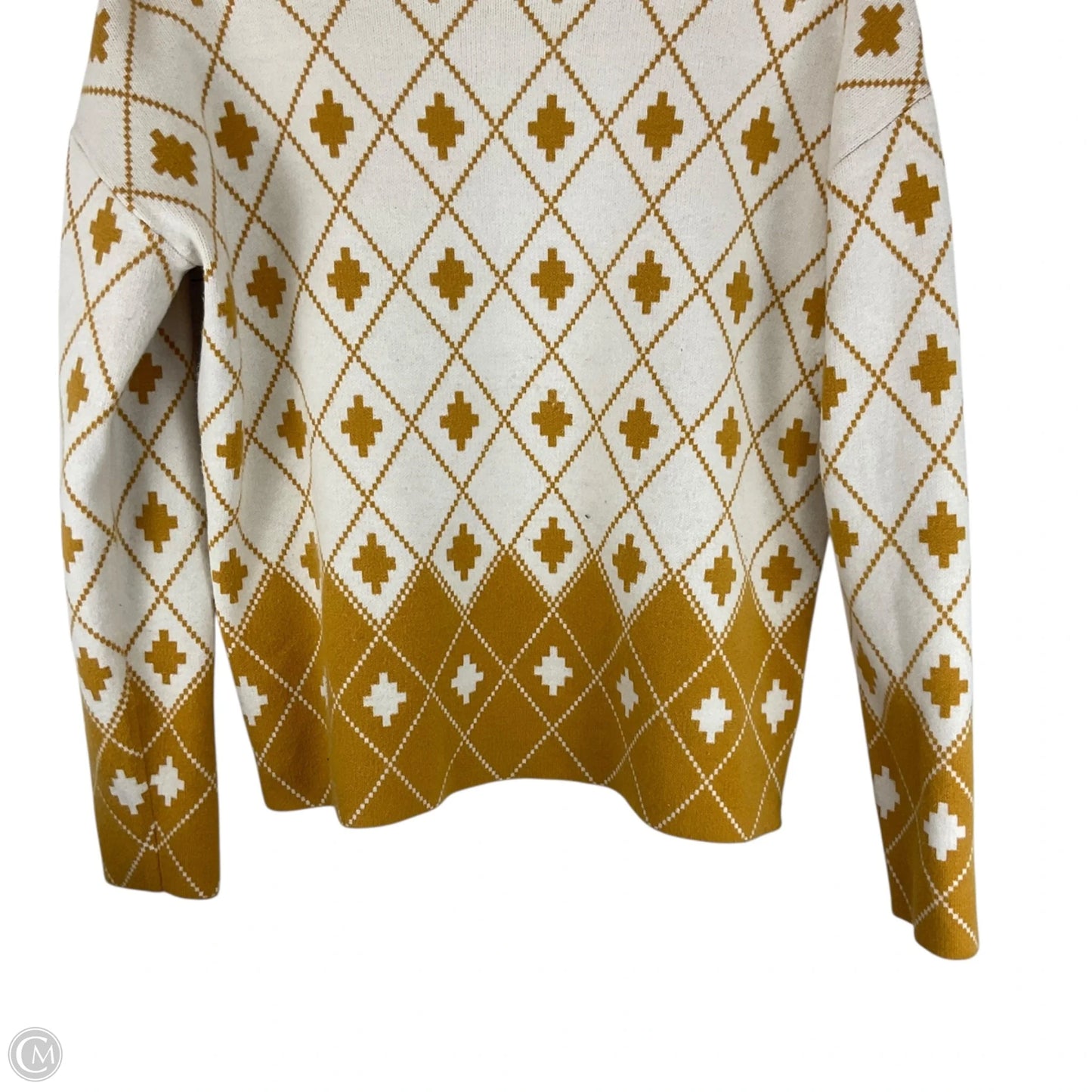Sweater By Rachel Zoe In White & Yellow, Size: S