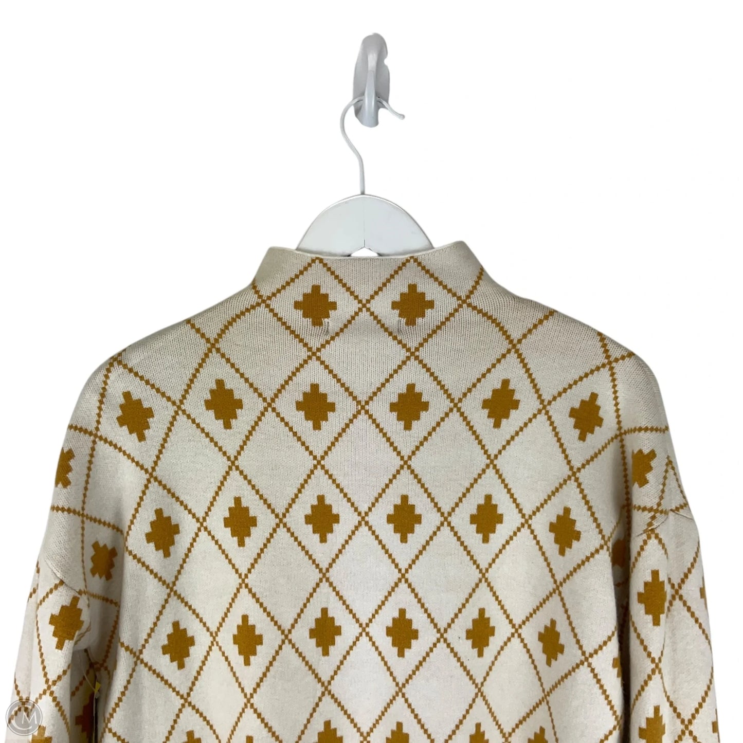 Sweater By Rachel Zoe In White & Yellow, Size: S