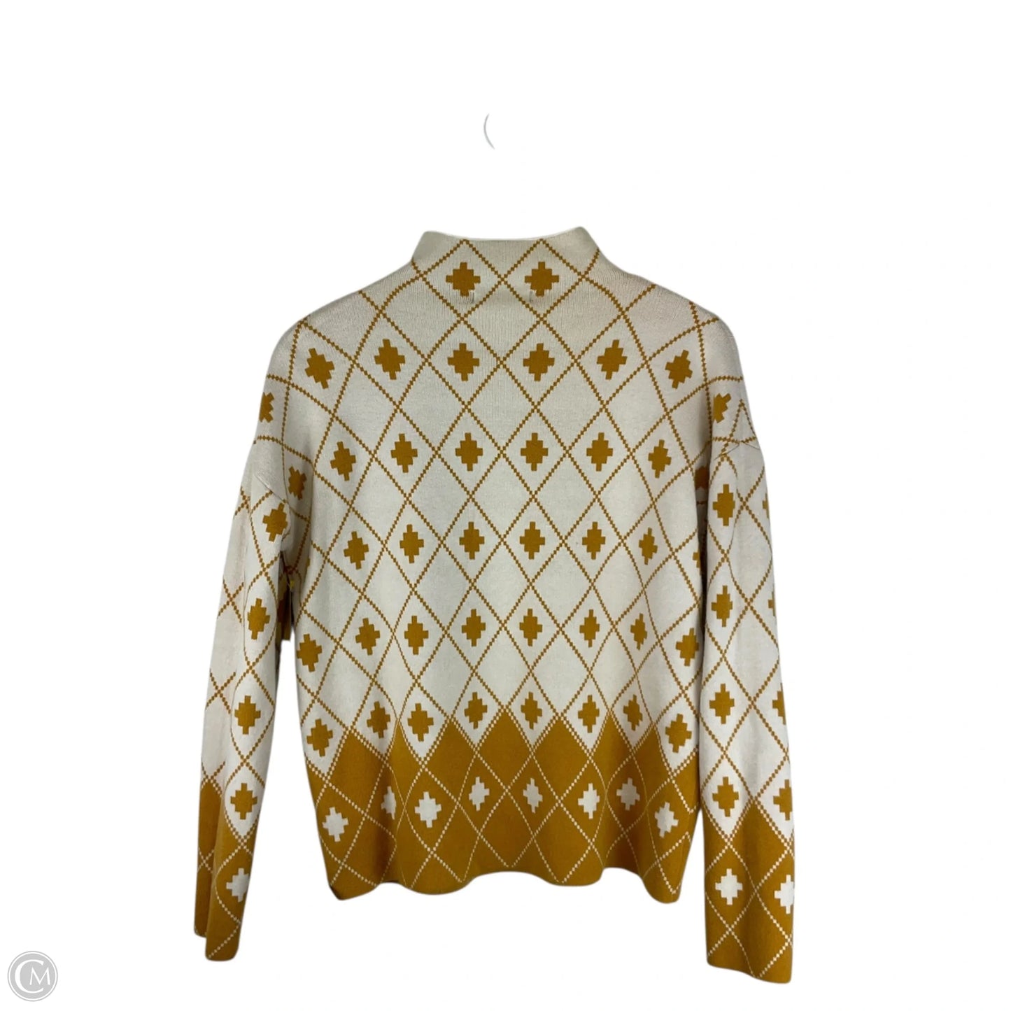 Sweater By Rachel Zoe In White & Yellow, Size: S