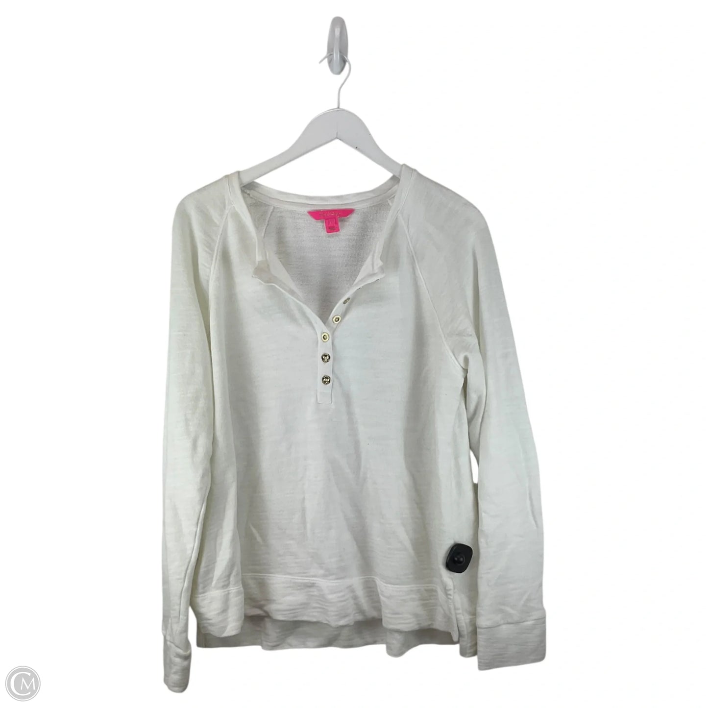 Top Long Sleeve Designer By Lilly Pulitzer In White, Size: L