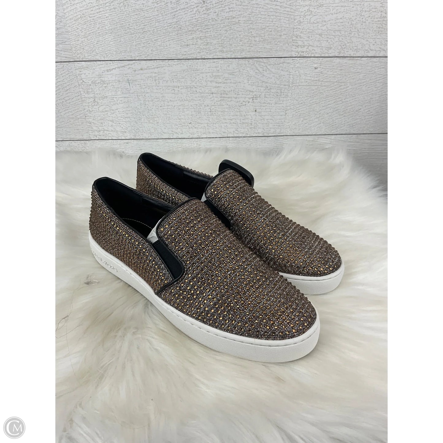 Shoes Designer By Michael Kors In Black & Gold, Size: 9