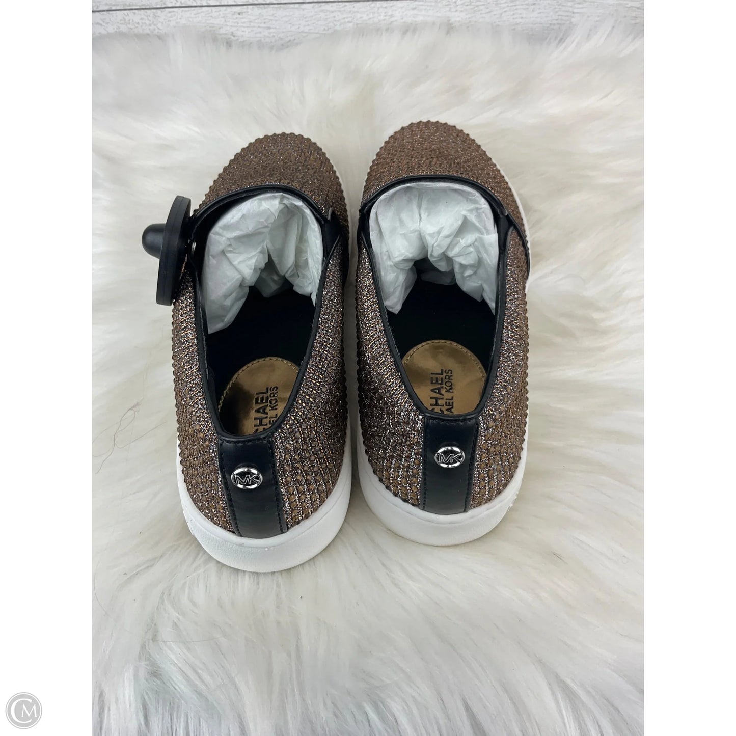 Shoes Designer By Michael Kors In Black & Gold, Size: 9