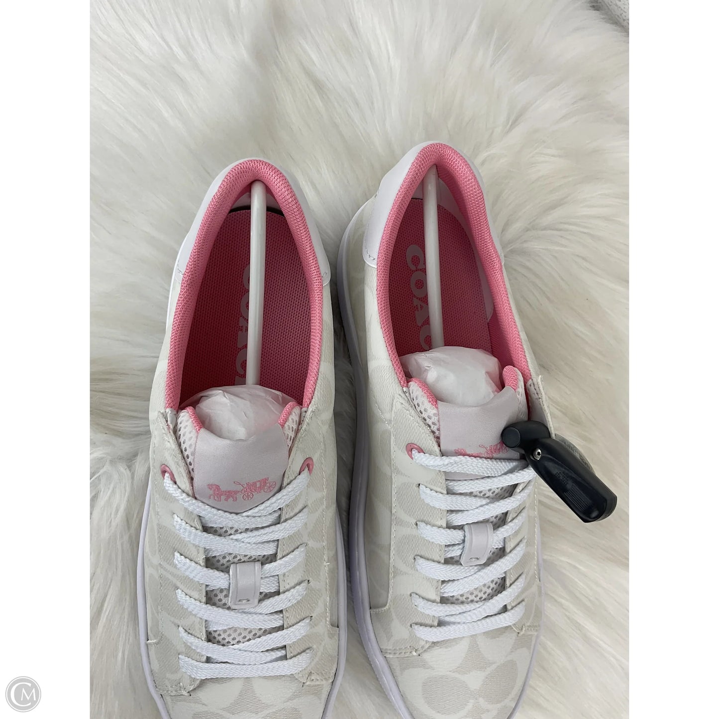 Shoes Designer By Coach In Pink & White, Size: 9