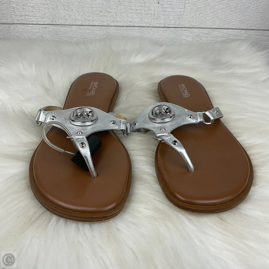 Sandals Designer By Michael Kors In Silver, Size: 7.5