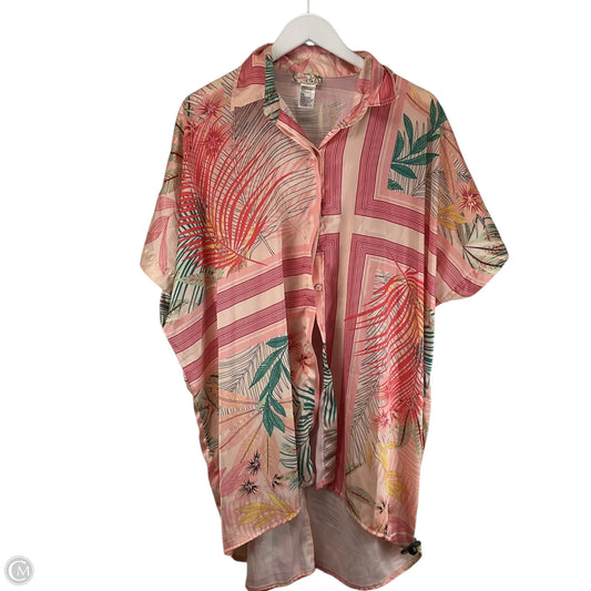 Top Short Sleeve By Free People In Tropical Print, Size: Osfm