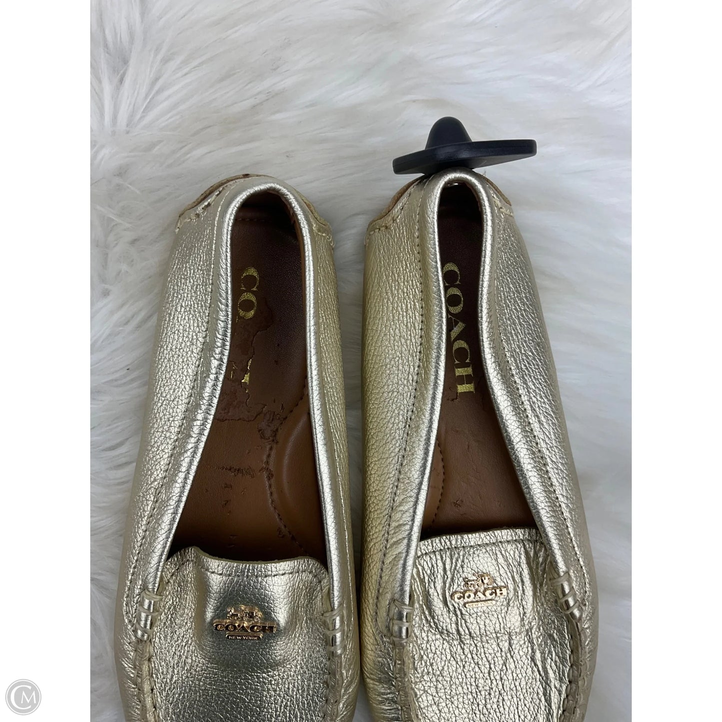 Shoes Designer By Coach In Gold, Size: 7.5
