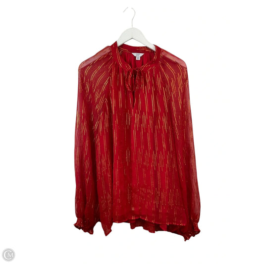 Top Long Sleeve By Crown And Ivy In Red, Size: Xxl